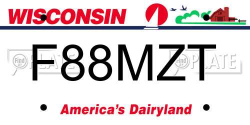 F88MZT Wisconsin License Plate