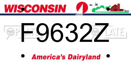 F9632Z Wisconsin License Plate