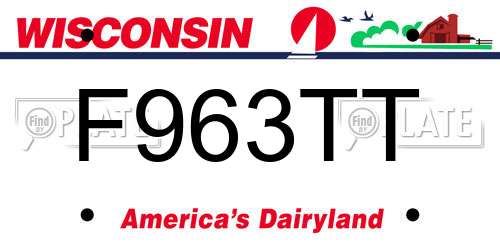F963TT Wisconsin License Plate