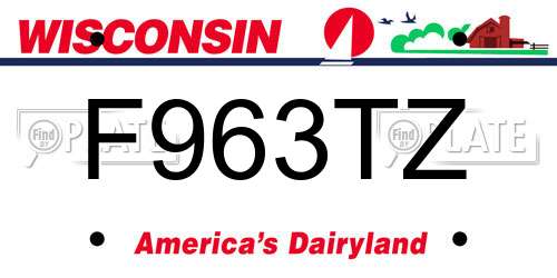 F963TZ Wisconsin License Plate