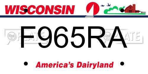 F965RA Wisconsin License Plate
