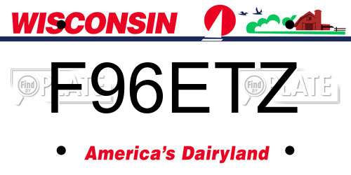 F96ETZ Wisconsin License Plate