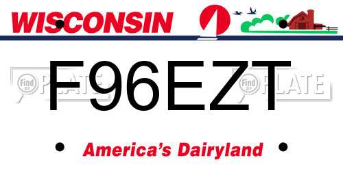 F96EZT Wisconsin License Plate