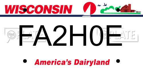 FA2H0E Wisconsin License Plate
