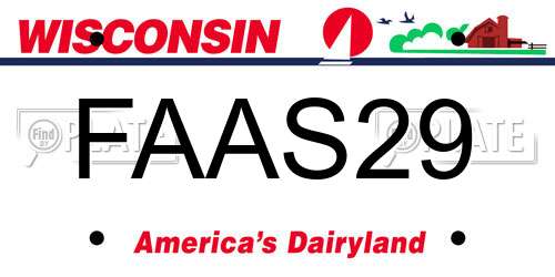 FAAS29 Wisconsin License Plate