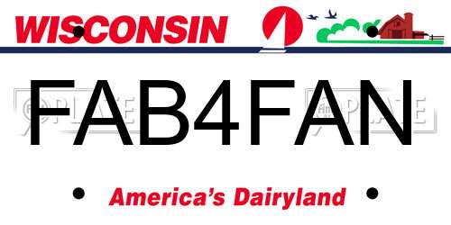 FAB4FAN Wisconsin License Plate