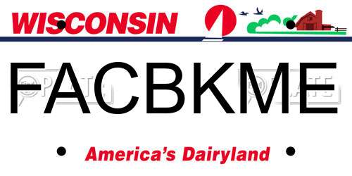 FACBKME Wisconsin License Plate