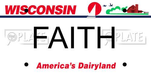 FAITH Wisconsin License Plate