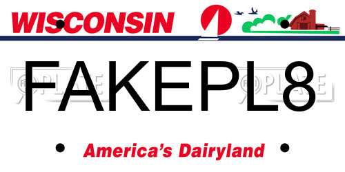 FAKEPL8 Wisconsin License Plate