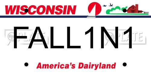 FALL1N1 Wisconsin License Plate