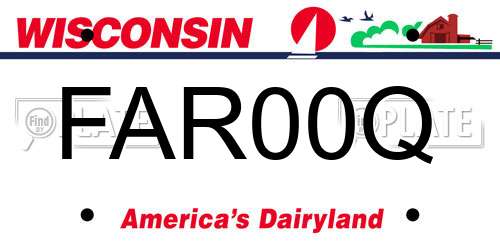 FAR00Q Wisconsin License Plate