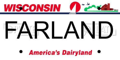 FARLAND Wisconsin License Plate