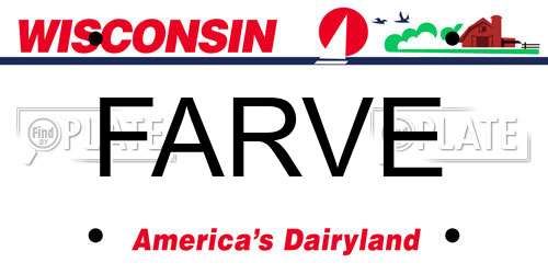 FARVE Wisconsin License Plate