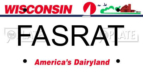 FASRAT Wisconsin License Plate