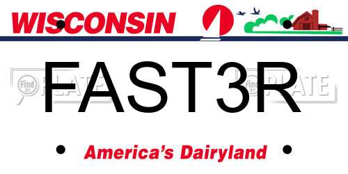 FAST3R Wisconsin License Plate