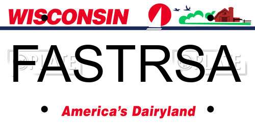 FASTRSA Wisconsin License Plate