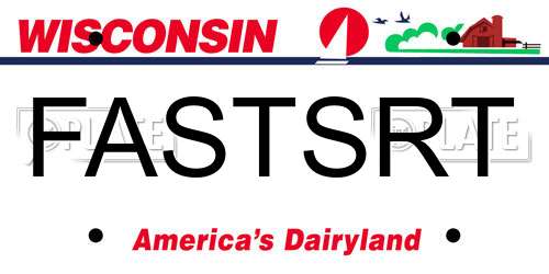 FASTSRT Wisconsin License Plate