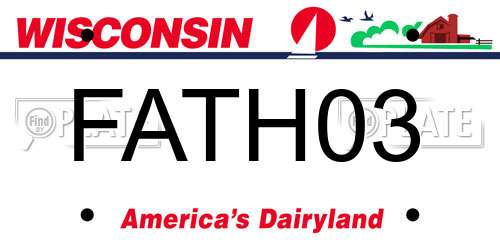 FATH03 Wisconsin License Plate