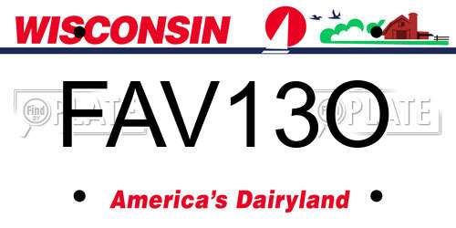 FAV13O Wisconsin License Plate