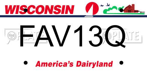 FAV13Q Wisconsin License Plate