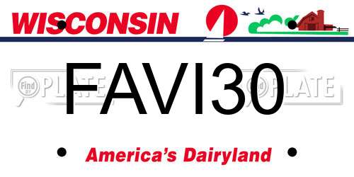 FAVI30 Wisconsin License Plate