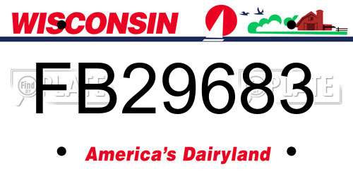 FB29683 Wisconsin License Plate