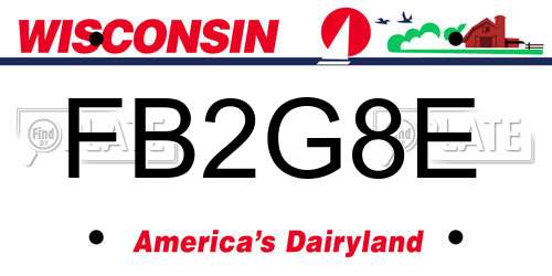 FB2G8E Wisconsin License Plate