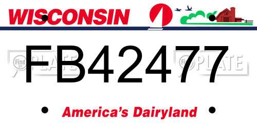 FB42477 Wisconsin License Plate