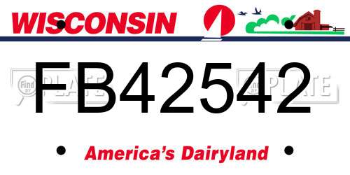 FB42542 Wisconsin License Plate