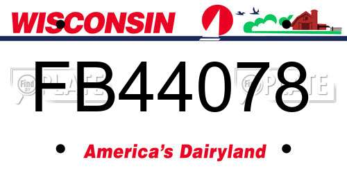 FB44078 Wisconsin License Plate