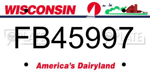 FB45997 Wisconsin License Plate