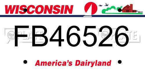 FB46526 Wisconsin License Plate