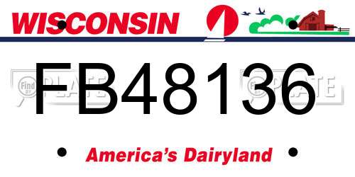 FB48136 Wisconsin License Plate