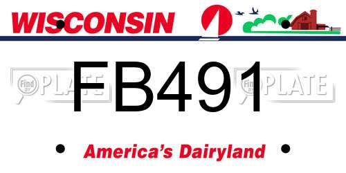 FB491 Wisconsin License Plate