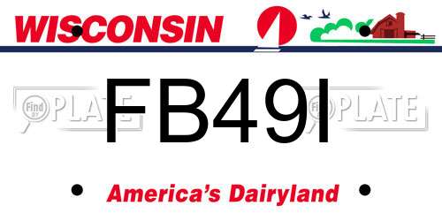 FB49I Wisconsin License Plate
