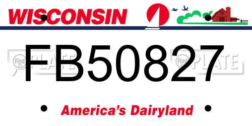 FB50827 Wisconsin License Plate
