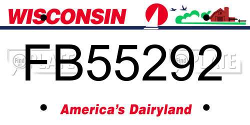 FB55292 Wisconsin License Plate