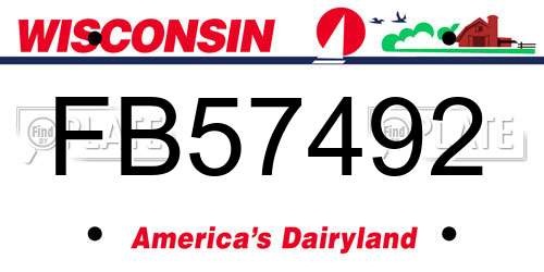 FB57492 Wisconsin License Plate