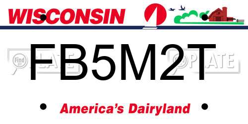 FB5M2T Wisconsin License Plate