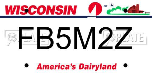 FB5M2Z Wisconsin License Plate