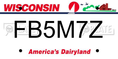 FB5M7Z Wisconsin License Plate