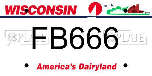 FB666 Wisconsin License Plate