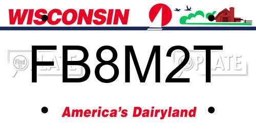 FB8M2T Wisconsin License Plate