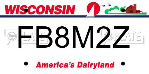 FB8M2Z Wisconsin License Plate