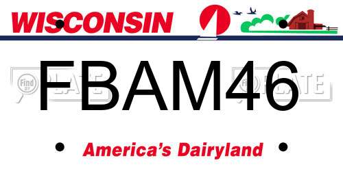 FBAM46 Wisconsin License Plate