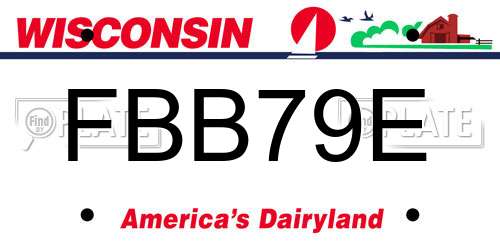 FBB79E Wisconsin License Plate