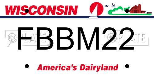 FBBM22 Wisconsin License Plate