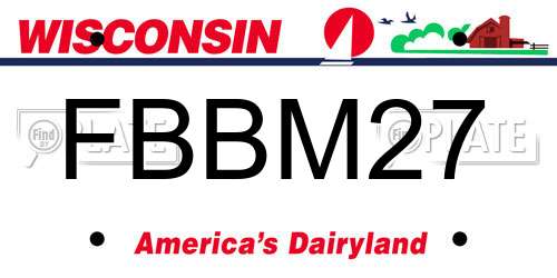 FBBM27 Wisconsin License Plate
