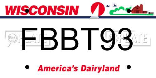 FBBT93 Wisconsin License Plate