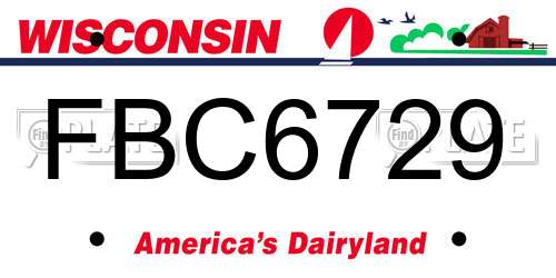FBC6729 Wisconsin License Plate